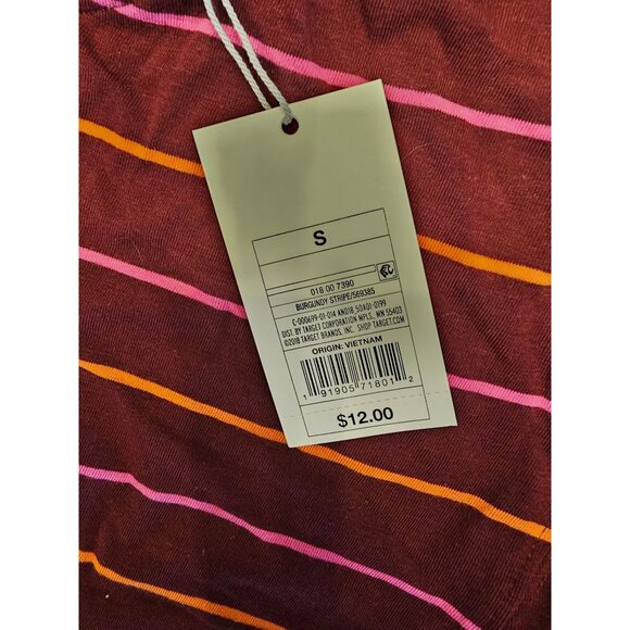 A new day shirt small maroon stripes long sleeve nwt pullover - Picture 7 of 7